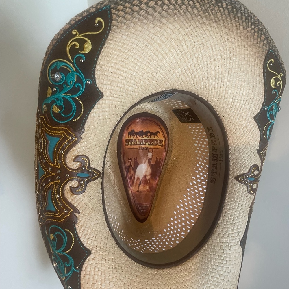 Stampede Cowboy Hat with Turquoise Concho Band - Picture 5 of 8